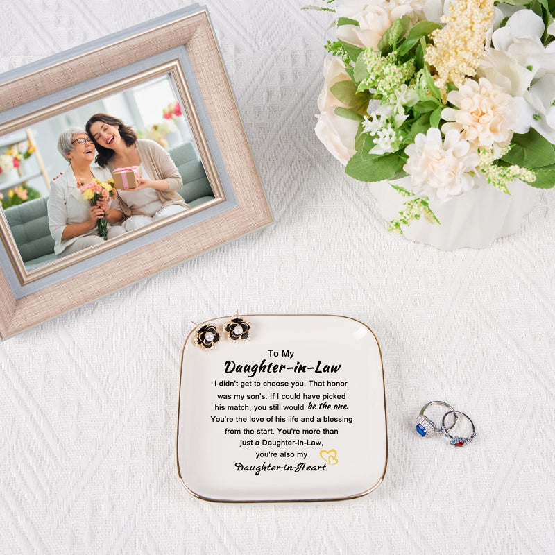 Piudee Daughter in Law Gifts from Mother in Law  Jewelry Dish Ring Trinket Dish for Daughter in Law Birthday Valentines Mother's Day Christmas Wedding Gift for Daughter in Law - Image 3